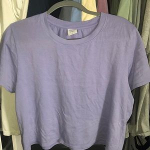 Purple Cropped Outdoor Voices T-Shirt